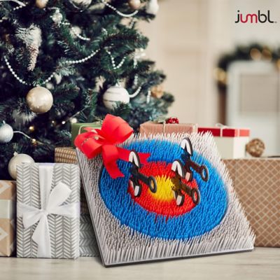 Image showing  Wall-Mounted Axe Throwing Game, Indoor Foam Axe Set with Bristle Target & Mount Kit