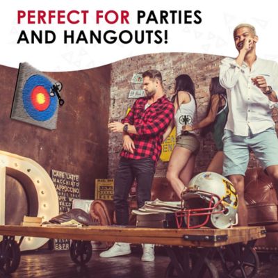 Image showing  Wall-Mounted Axe Throwing Game, Indoor Foam Axe Set with Bristle Target & Mount Kit