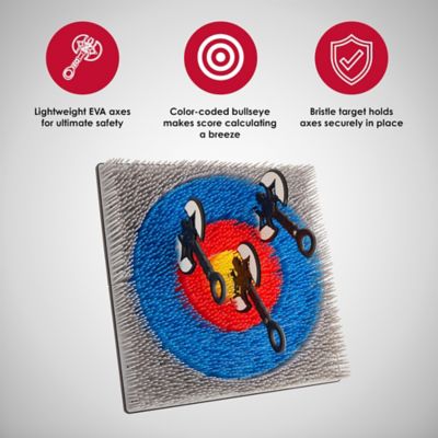 Image showing  Wall-Mounted Axe Throwing Game, Indoor Foam Axe Set with Bristle Target & Mount Kit