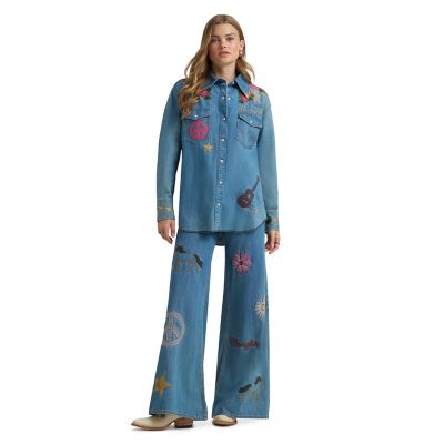 Wrangler x Lainey Wilson Women's Embroidered Denim Shirt