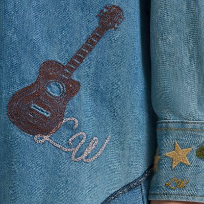 Image showing 4 th Wrangler x Lainey Wilson Women's Embroidered Denim Shirt