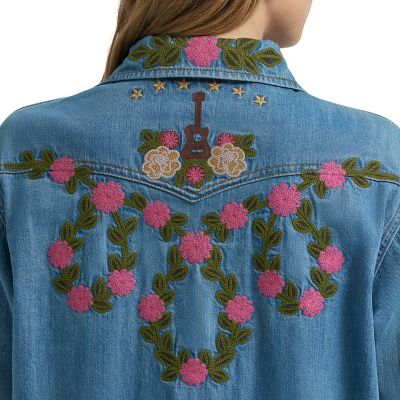 Image showing 5 th Wrangler x Lainey Wilson Women's Embroidered Denim Shirt