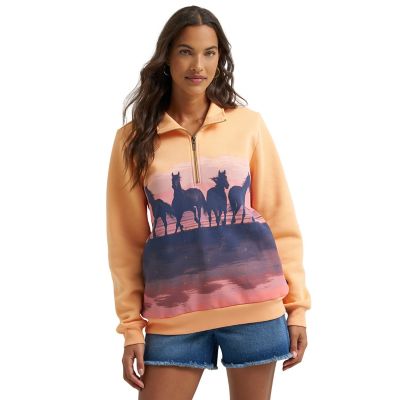 Wrangler Women's Retro Quarter Zip Sweatshirt