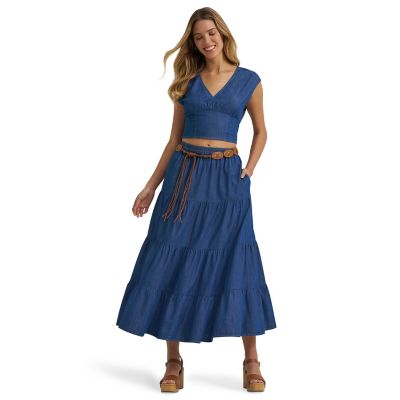 Wrangler Women's Denim Dress Set Skirt
