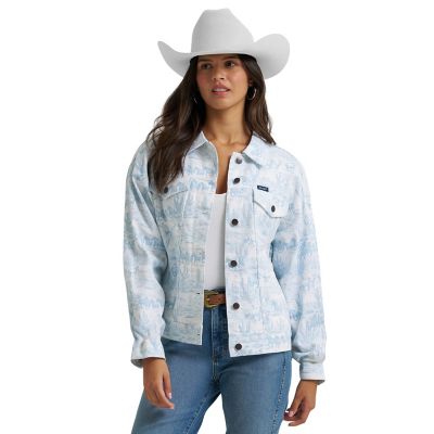 Wrangler Women's Retro Western Print Denim Jacket