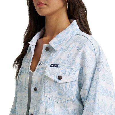 Image showing 2 th Wrangler Women's Retro Western Print Denim Jacket