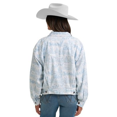 Image showing 1 th Wrangler Women's Retro Western Print Denim Jacket