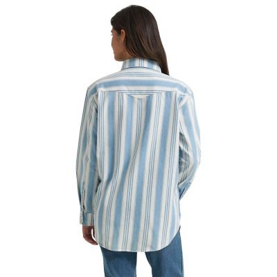 Image showing  Women's Retro Boyfriend Fit Denim Stripe Shirt