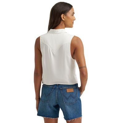 Image showing  Women's Retro Sleeveless Snap Shirt