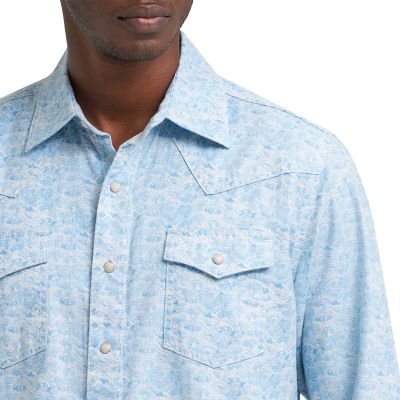 Image showing  Men's Retro Premium Long Sleeve Snap Shirt