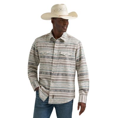 Image showing 1 th Wrangler Men's Retro Premium Long Sleeve Snap Shirt