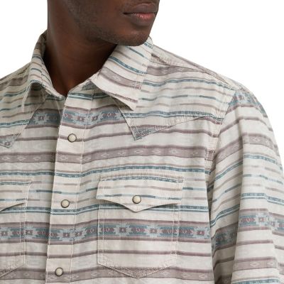Image showing  Men's Retro Premium Long Sleeve Snap Shirt
