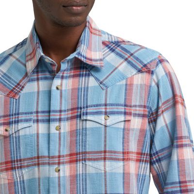 Image showing  Men's Retro Premium Long Sleeve Snap Shirt