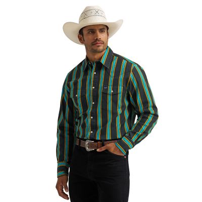 Image showing 0 th Wrangler Men's Vintage Inspired Brushpopper Western Snap Shirt