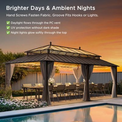 Image showing  20 ft. x 12 ft. Kingston PC Top Rectangular Gazebo