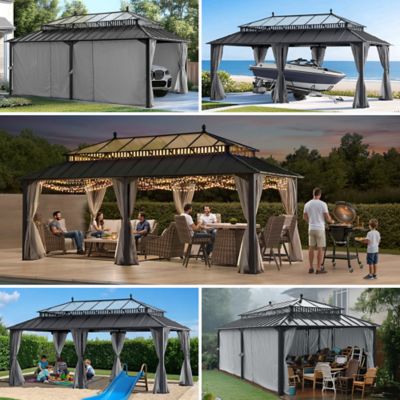 Image showing 5 th Sunjoy 20 x 12ft. Kingston PC Top Rectangular Gazebo