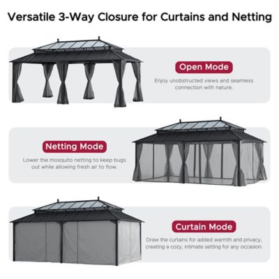 Image showing 6 th Sunjoy 20 x 12ft. Kingston PC Top Rectangular Gazebo