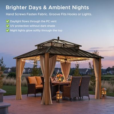 Image showing  12 ft. x 10 ft. Kingston PC Top Rectangular Gazebo