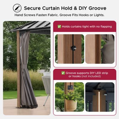Image showing 7 th Sunjoy 12 ft. x 10 ft. Kingston PC Top Rectangular Gazebo