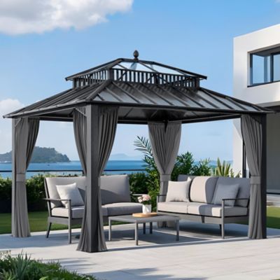 Image showing 1 th Sunjoy 12 ft. x 10 ft. Kingston PC Top Rectangular Gazebo
