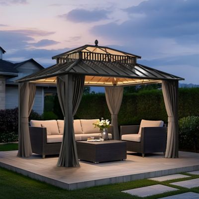Image showing 2 th Sunjoy 12 ft. x 10 ft. Kingston PC Top Rectangular Gazebo