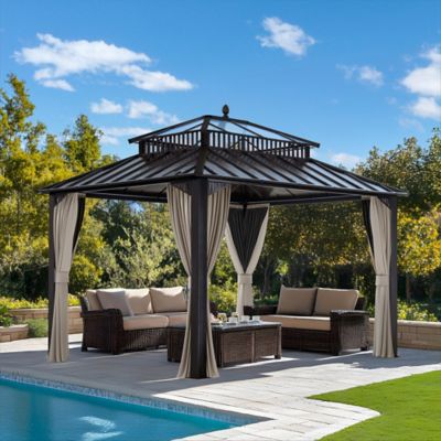 Image showing 1 th Sunjoy 12 ft. x 10 ft. Kingston PC Top Rectangular Gazebo