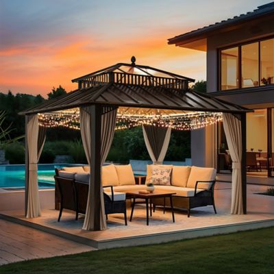 Image showing 2 th Sunjoy 12 ft. x 10 ft. Kingston PC Top Rectangular Gazebo