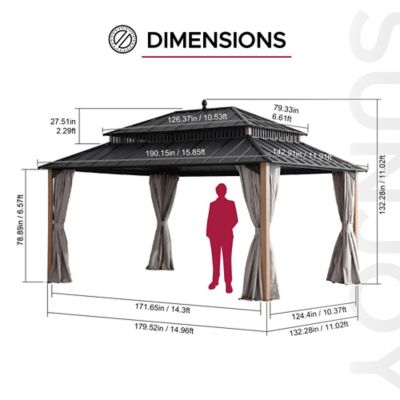 Image showing  16 ft. x 12 ft. Kingston Hardtop Rectangular Gazebo