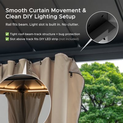 Image showing 6 th Sunjoy 16 ft. x 12 ft. Kingston Hardtop Rectangular Gazebo