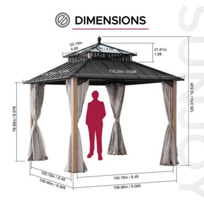 Image showing  10 ft. x 10 ft. Kingston PC Rectangular Gazebo