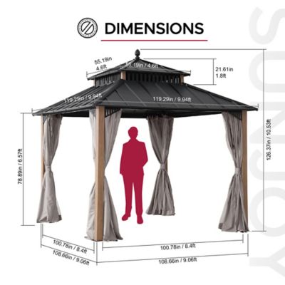Image showing  10 ft. x 10 ft. Kingston Hardtop Rectangular Gazebo