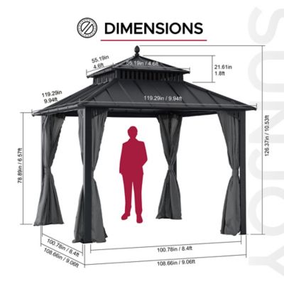 Image showing  10 ft. x 10 ft. Kingston Hardtop Rectangular Gazebo