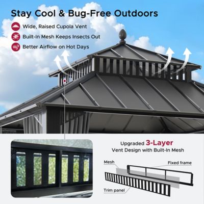 Image showing  10 ft. x 10 ft. Kingston Hardtop Rectangular Gazebo