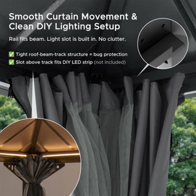 Image showing 7 th Sunjoy 10 ft. x 10 ft. Kingston Hardtop Rectangular Gazebo