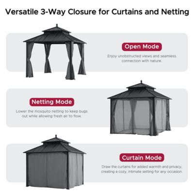 Image showing 9 th Sunjoy 10 ft. x 10 ft. Kingston Hardtop Rectangular Gazebo