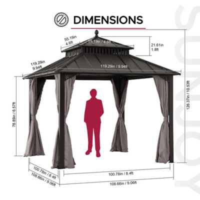 Image showing  10 ft. x 10 ft. Kingston Hardtop Rectangular Gazebo
