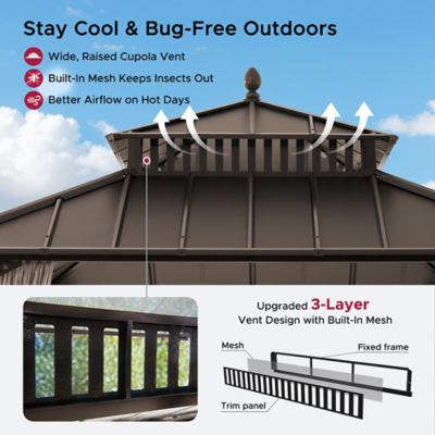 Image showing  10 ft. x 10 ft. Kingston Hardtop Rectangular Gazebo