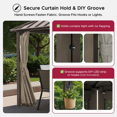 Image showing 8 th Sunjoy 10 ft. x 10 ft. Kingston Hardtop Rectangular Gazebo