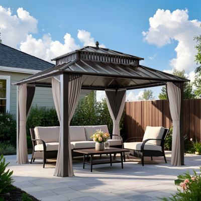 Image showing  12 x 10ft. Kingston Hardtop Rectangular Gazebo