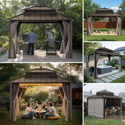 Image showing  12 x 10ft. Kingston Hardtop Rectangular Gazebo