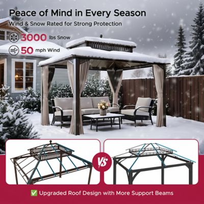 Image showing  12 x 10ft. Kingston Hardtop Rectangular Gazebo