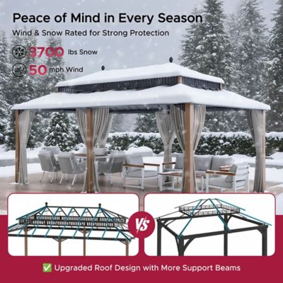 Image showing 9 th Sunjoy 20 ft. x 12 ft Kingston Hardtop Rectangular Gazebo