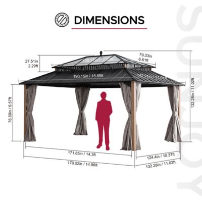 Image showing  16 ft. x 12 ft Kingston PC Rectangular Gazebo