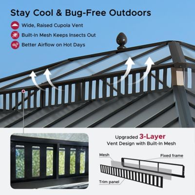 Image showing  16 ft. x 12 ft Kingston PC Rectangular Gazebo