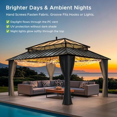 Image showing  16 ft. x 12 ft Kingston PC Rectangular Gazebo