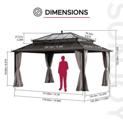Image showing  16 ft. x 12 ft Kingston PC Rectangular Gazebo