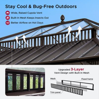 Image showing 5 th Sunjoy 16 ft. x 12 ft Kingston PC Rectangular Gazebo