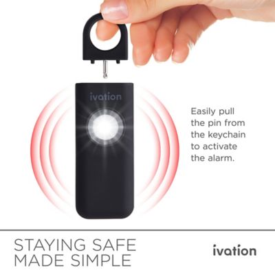 Image showing 2 th Ivation Personal SOS Alarm Keychain BLACK