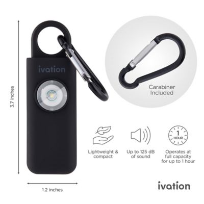 Image showing 3 th Ivation Personal SOS Alarm Keychain BLACK