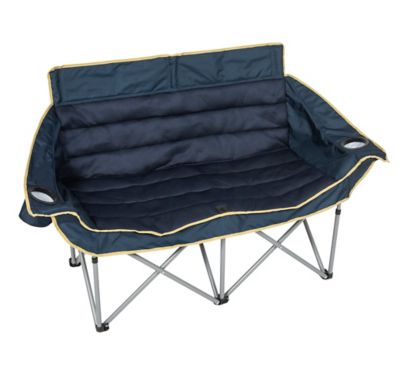 Image showing  2 Seater Padded Mesh Folding Outdoor Loveseat